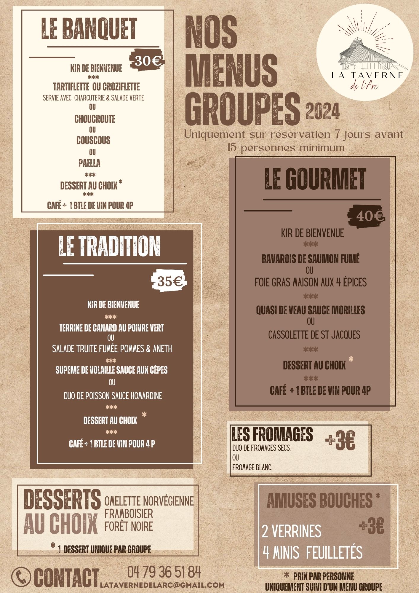 Menus groupes